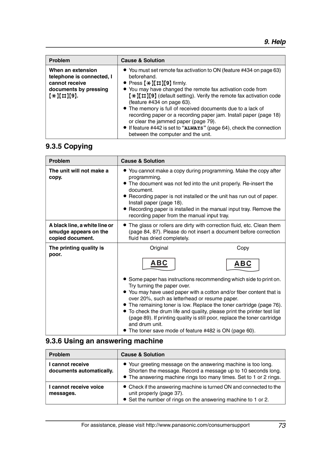 Panasonic KX-FLB811 manual Copying, Using an answering machine 