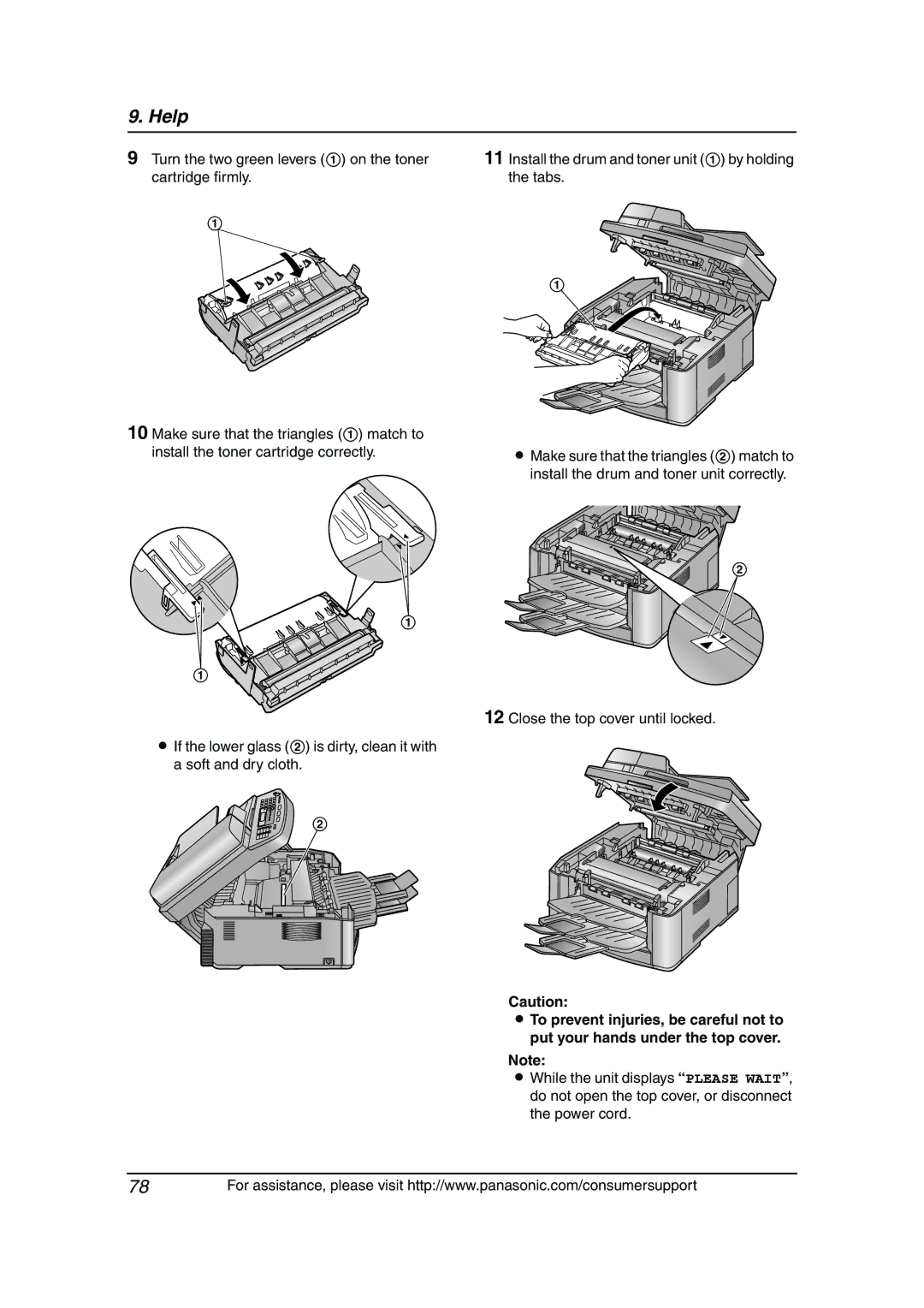 Panasonic KX-FLB811 manual Close the top cover until locked 