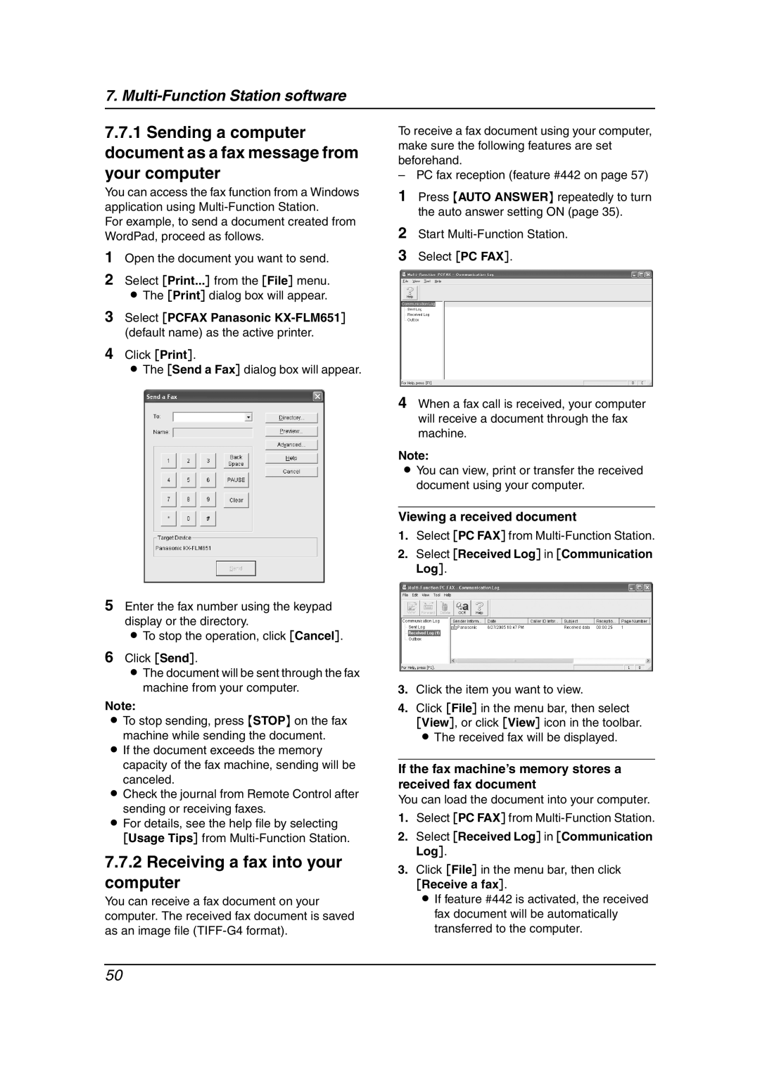 Panasonic KX-FLM651 operating instructions Receiving a fax into your computer 