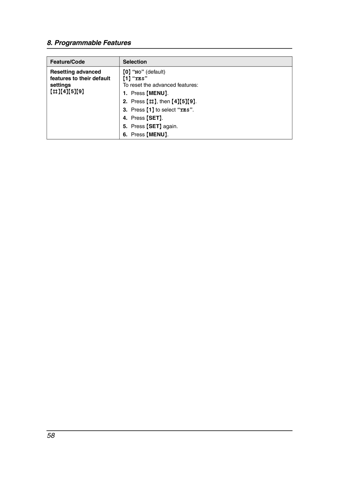 Panasonic KX-FLM651 operating instructions Programmable Features 