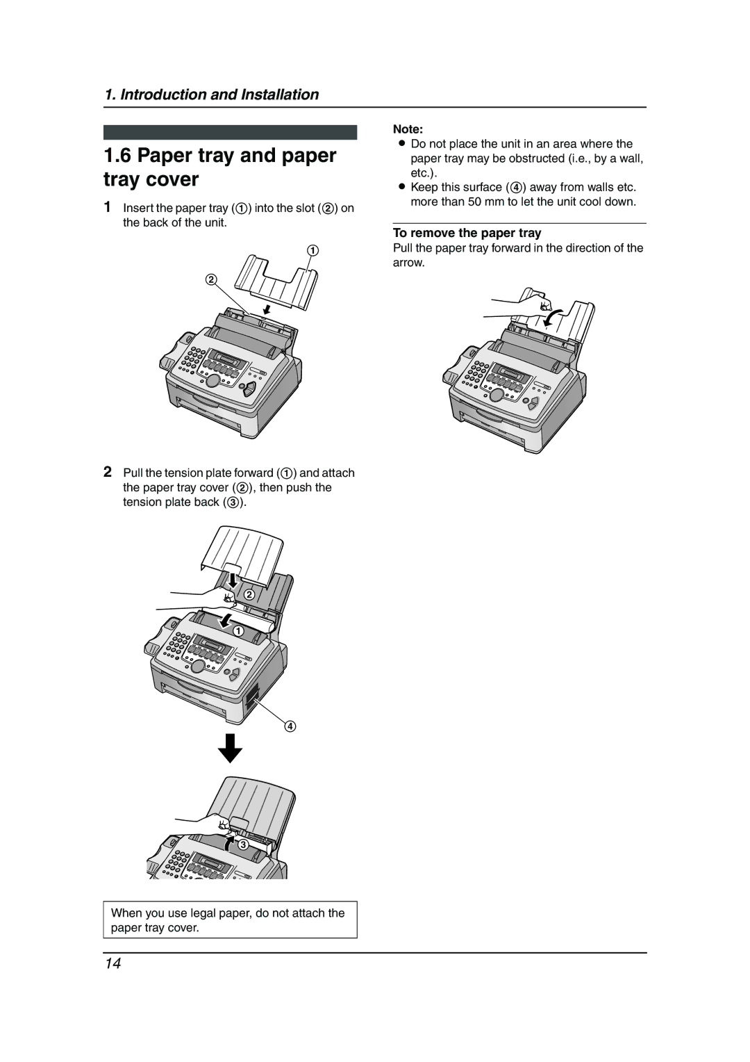 Panasonic KX-FLM653HK manual Paper tray and paper tray cover, To remove the paper tray 