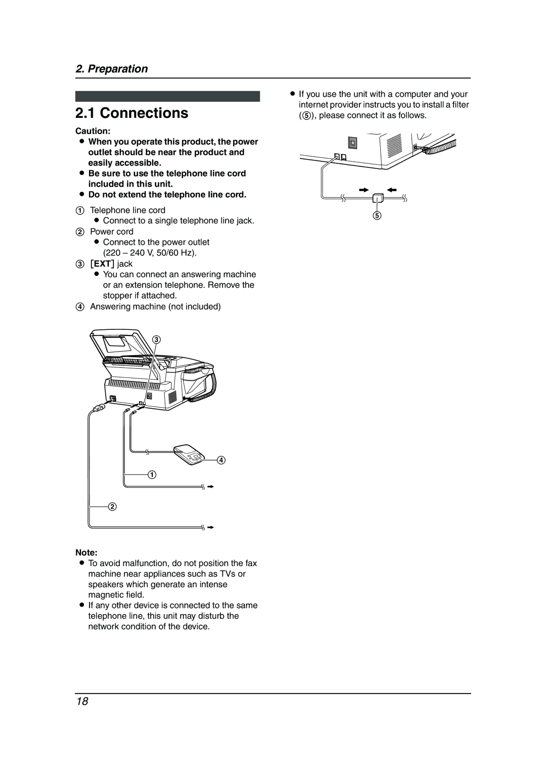 Panasonic KX-FLM653HK manual Connections 