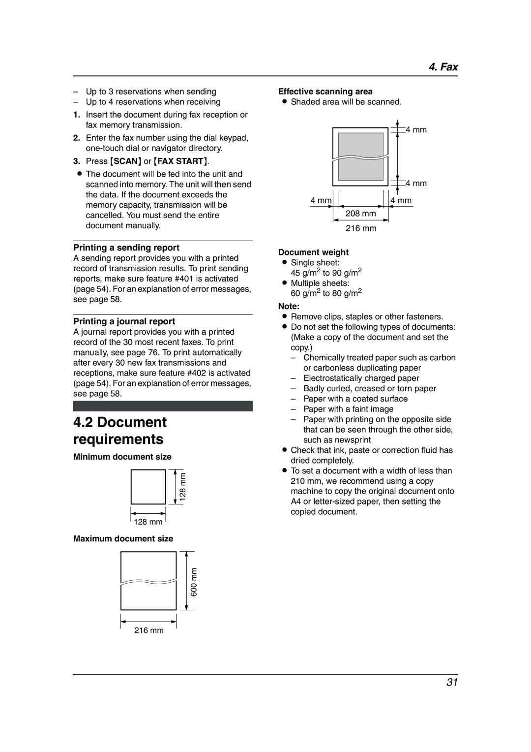 Panasonic KX-FLM653HK manual Document requirements 