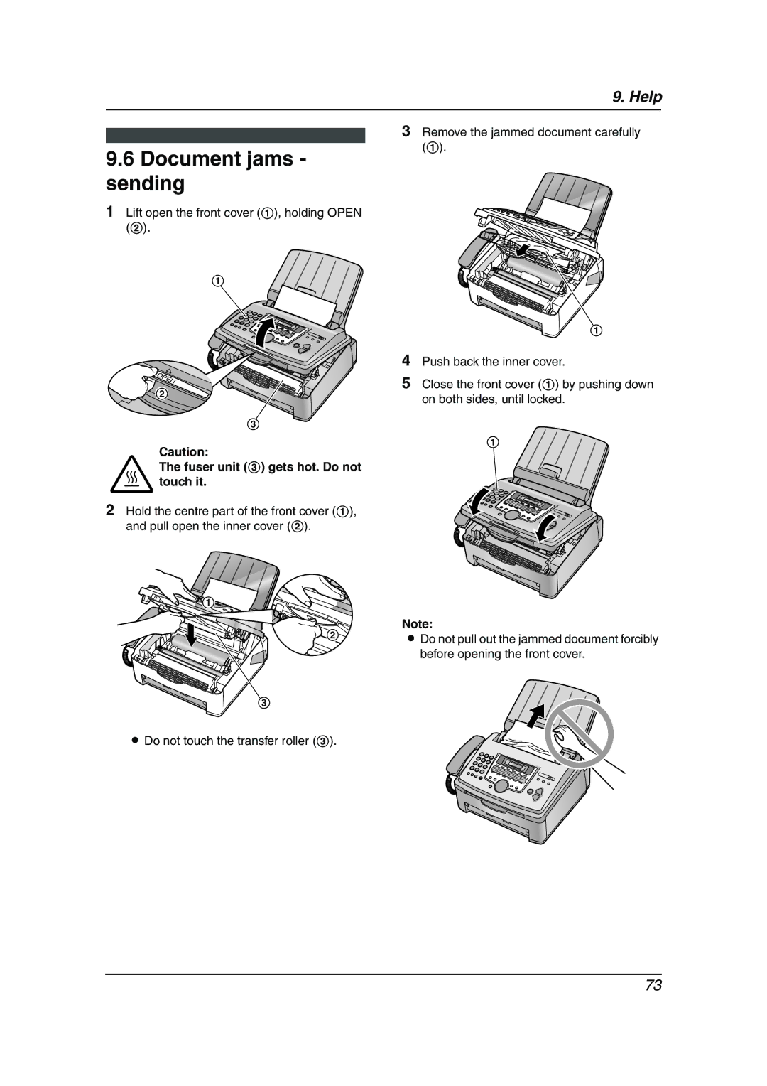 Panasonic KX-FLM653HK manual Document jams sending 