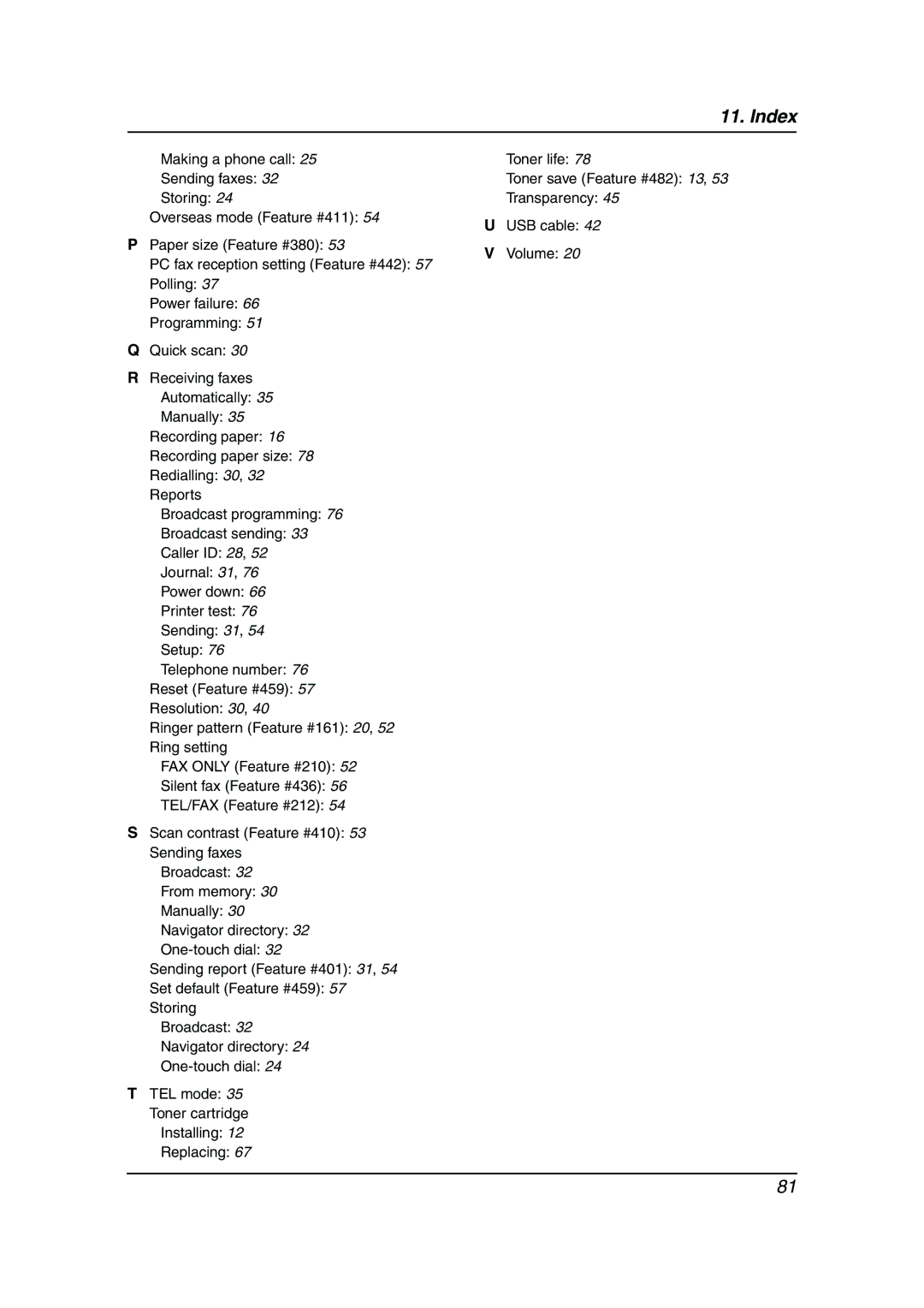 Panasonic KX-FLM653HK manual Index 