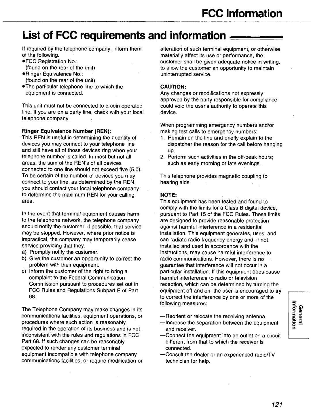 Panasonic KX-FM106 manual 