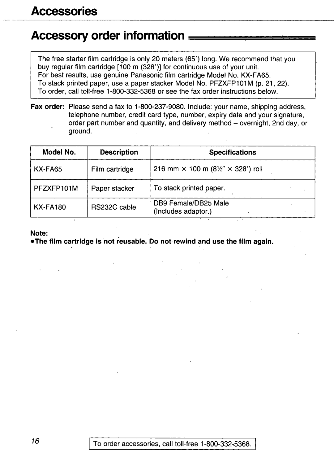 Panasonic KX-FM106 manual 