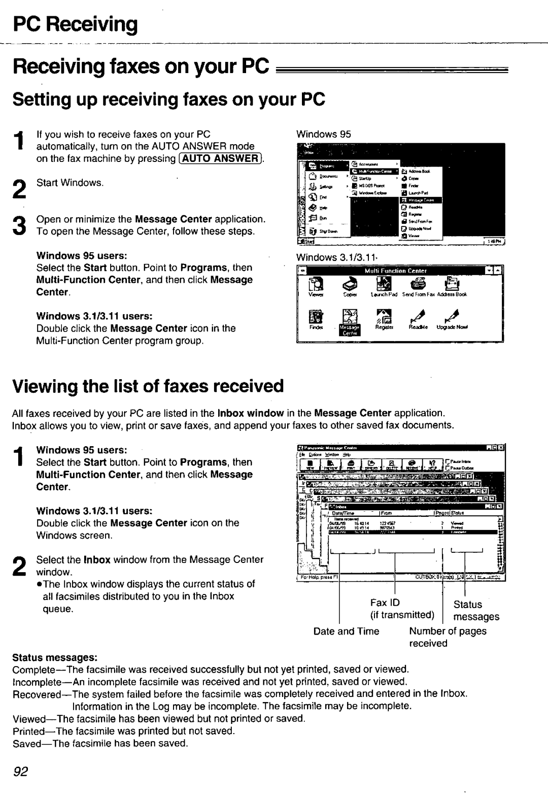 Panasonic KX-FM106 manual 