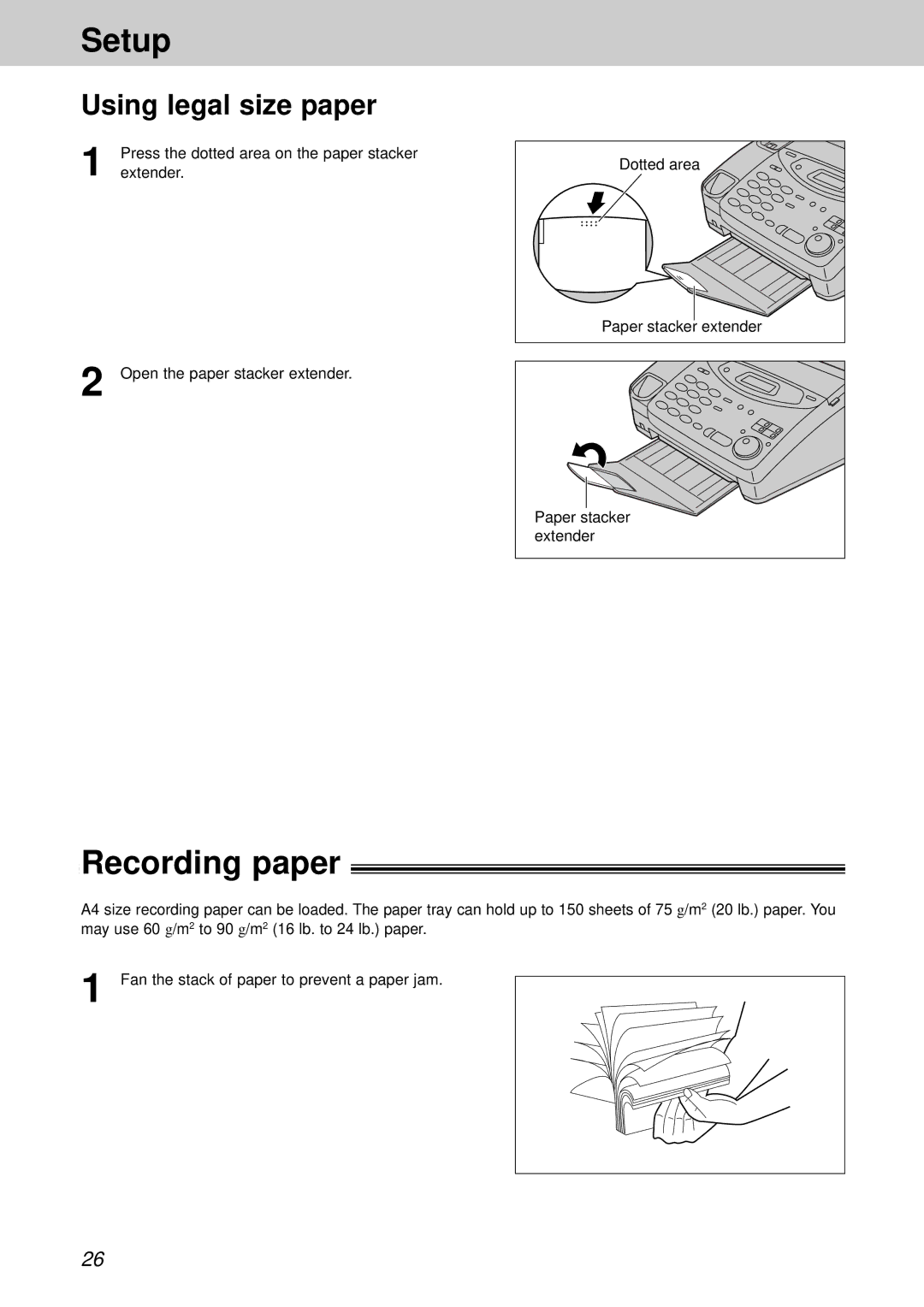 Panasonic KX-FP105BX, KX-FP105CX, KX-FM131CX, KX-FM131BX operating instructions Recording paper, Using legal size paper 