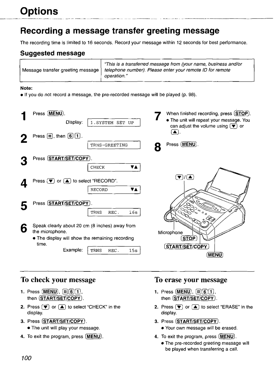 Panasonic KX-FP121 manual 