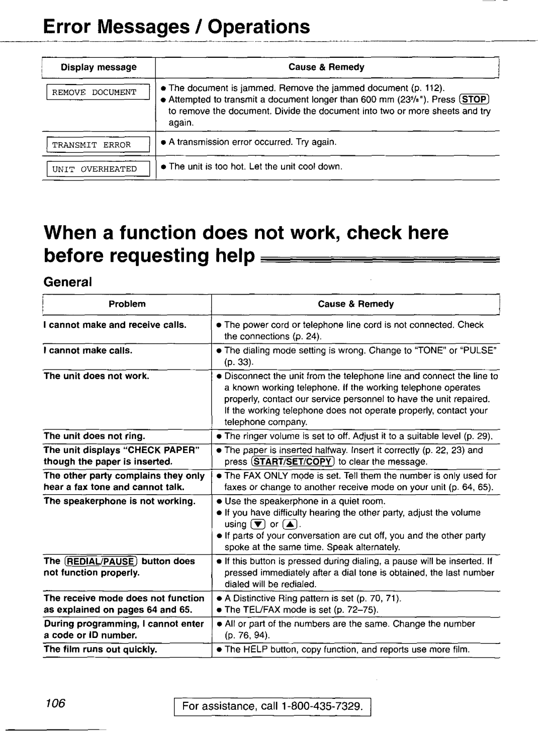 Panasonic KX-FP121 manual 