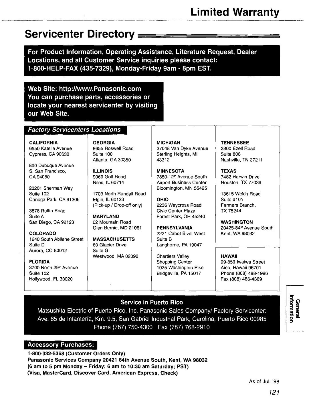 Panasonic KX-FP121 manual 