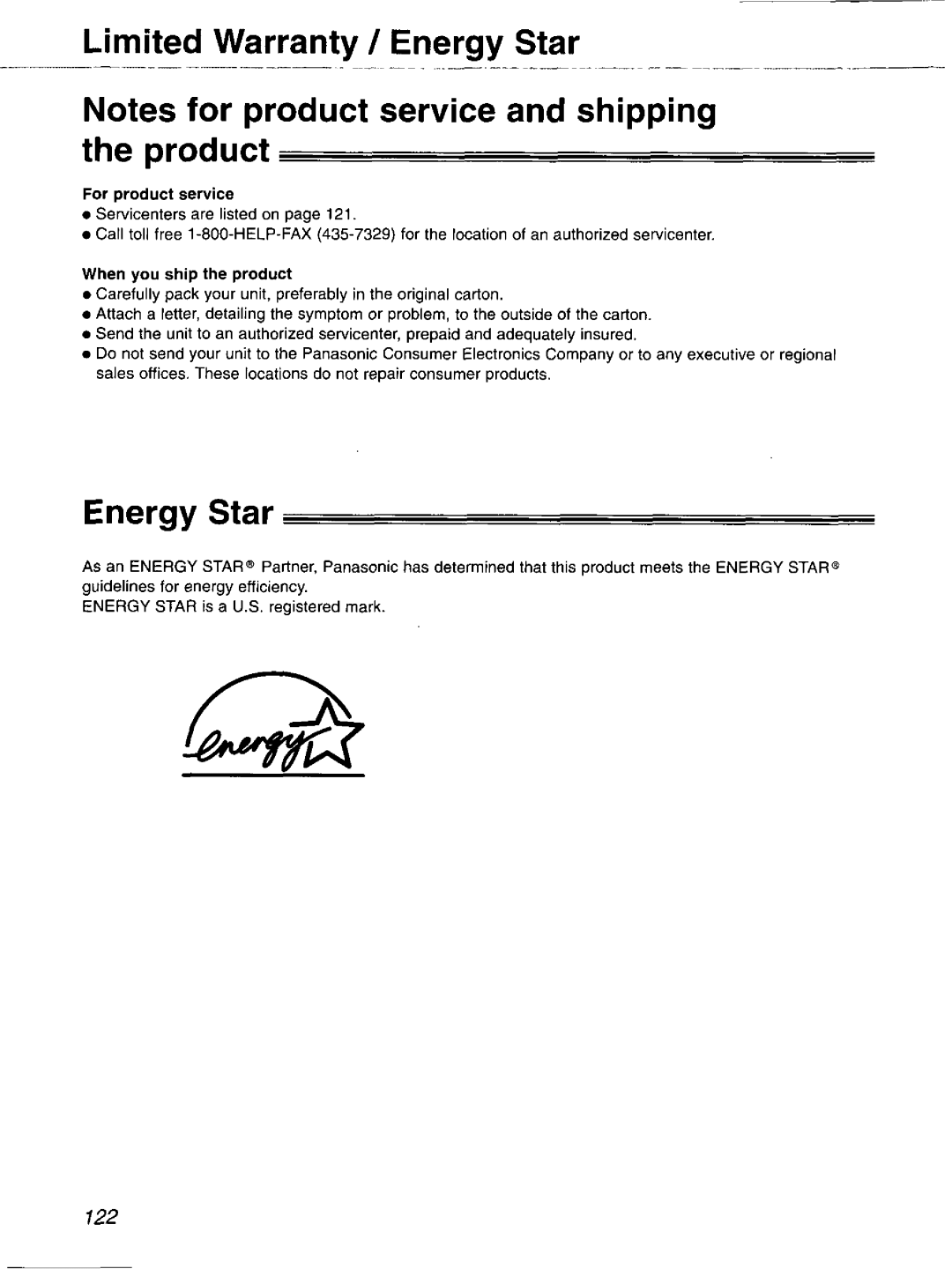 Panasonic KX-FP121 manual 