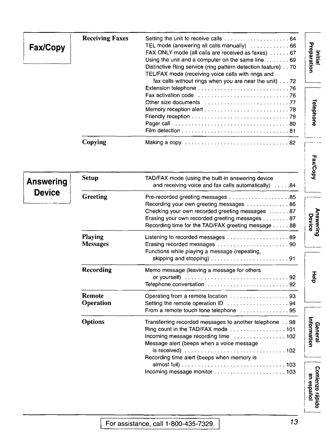 Panasonic KX-FP121 manual 