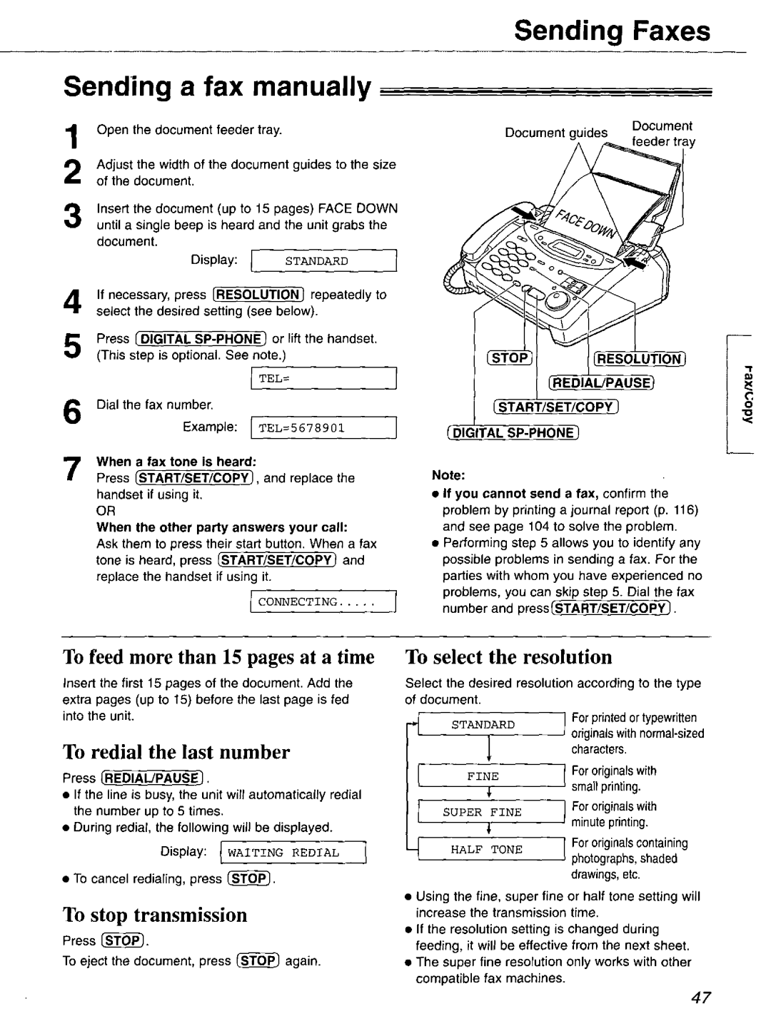 Panasonic KX-FP121 manual 