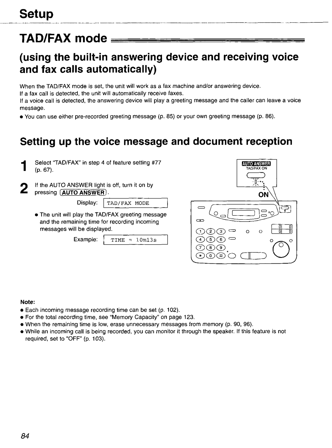 Panasonic KX-FP121 manual 