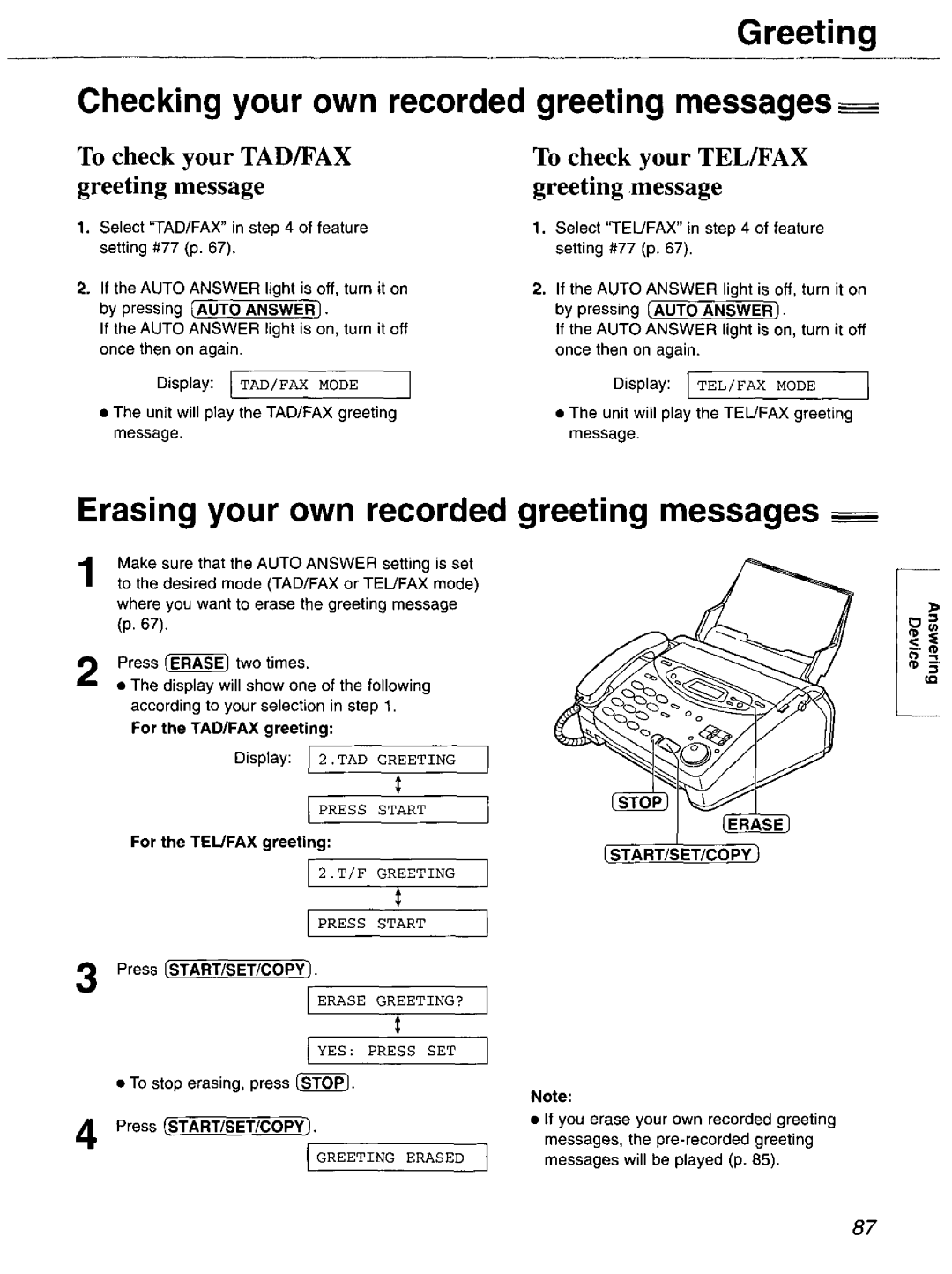 Panasonic KX-FP121 manual 