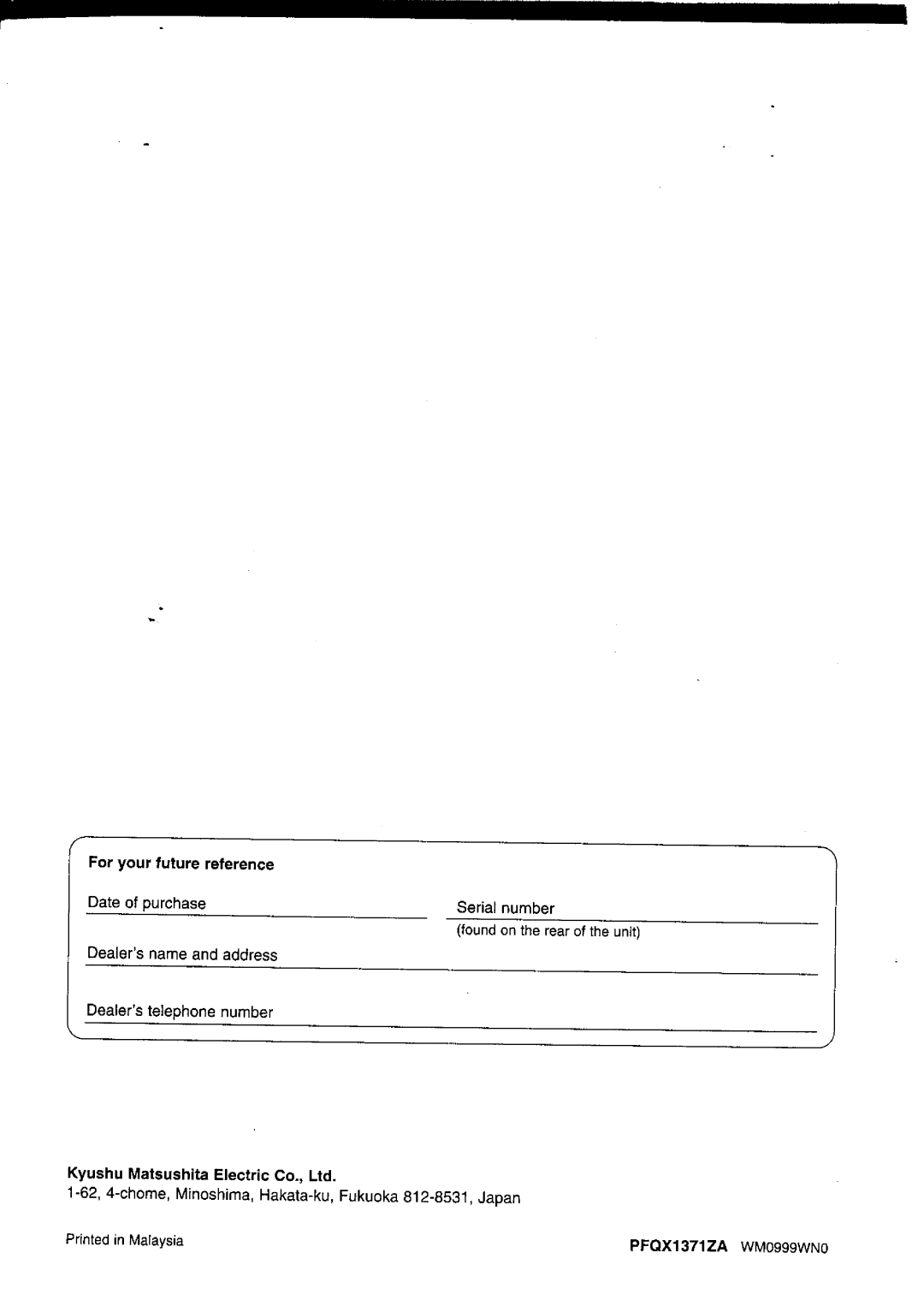 Panasonic KX-FP121NZ manual 