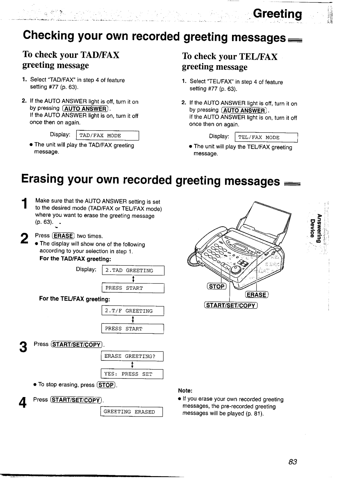 Panasonic KX-FP121NZ manual 