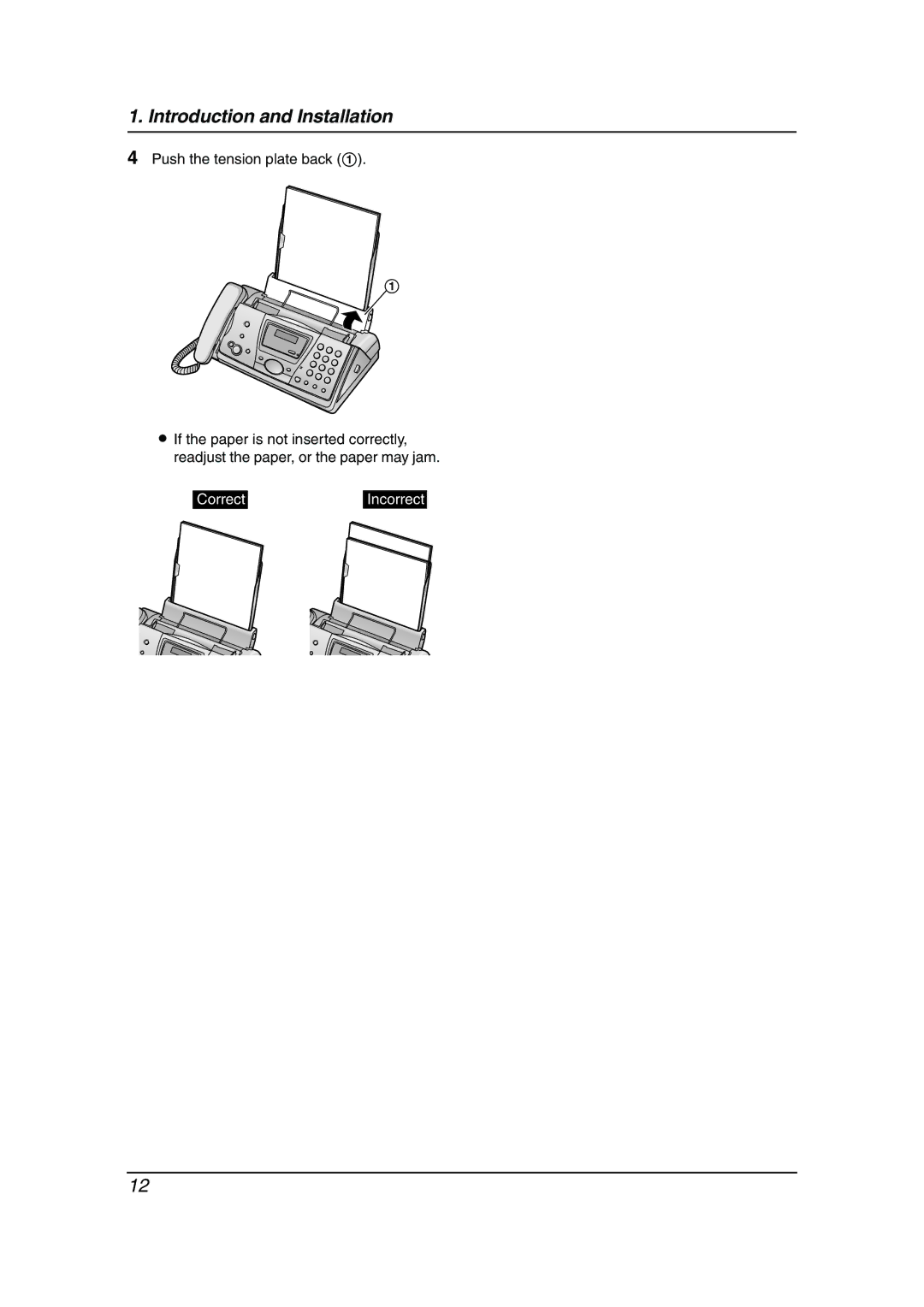 Panasonic KX-FP143HK operating instructions Push the tension plate back 