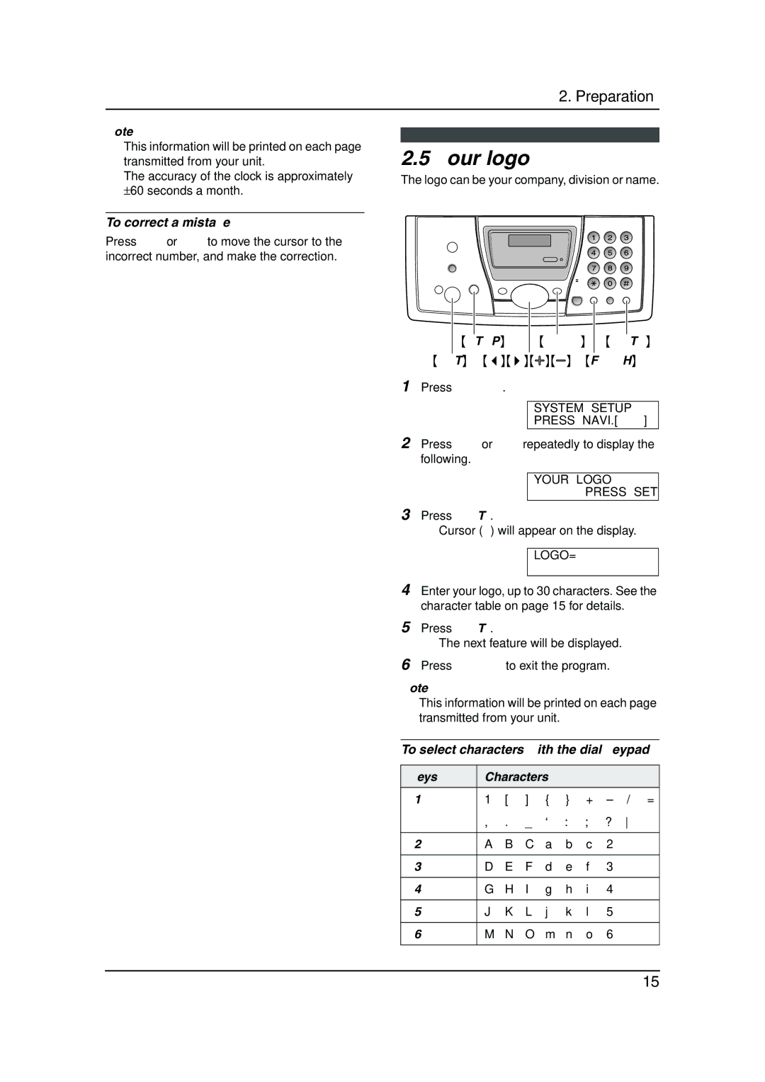 Panasonic KX-FP143HK operating instructions Your logo, To correct a mistake, Stop Menu Mute 