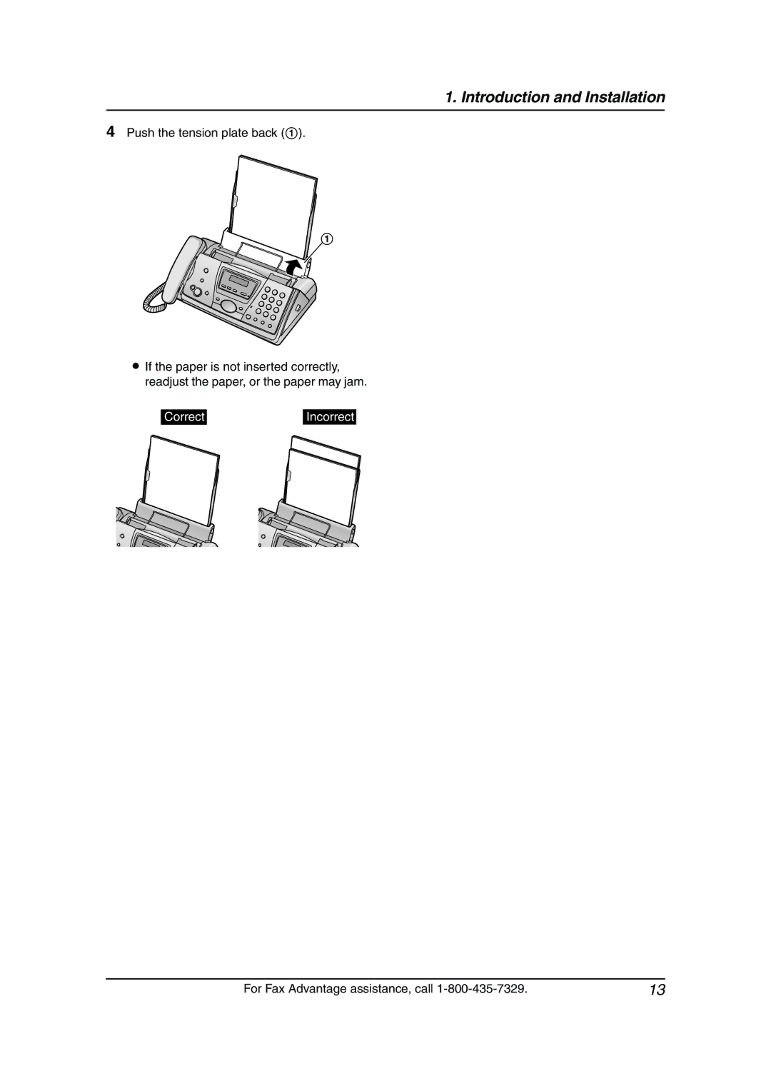 Panasonic KX-FP145 operating instructions Push the tension plate back 