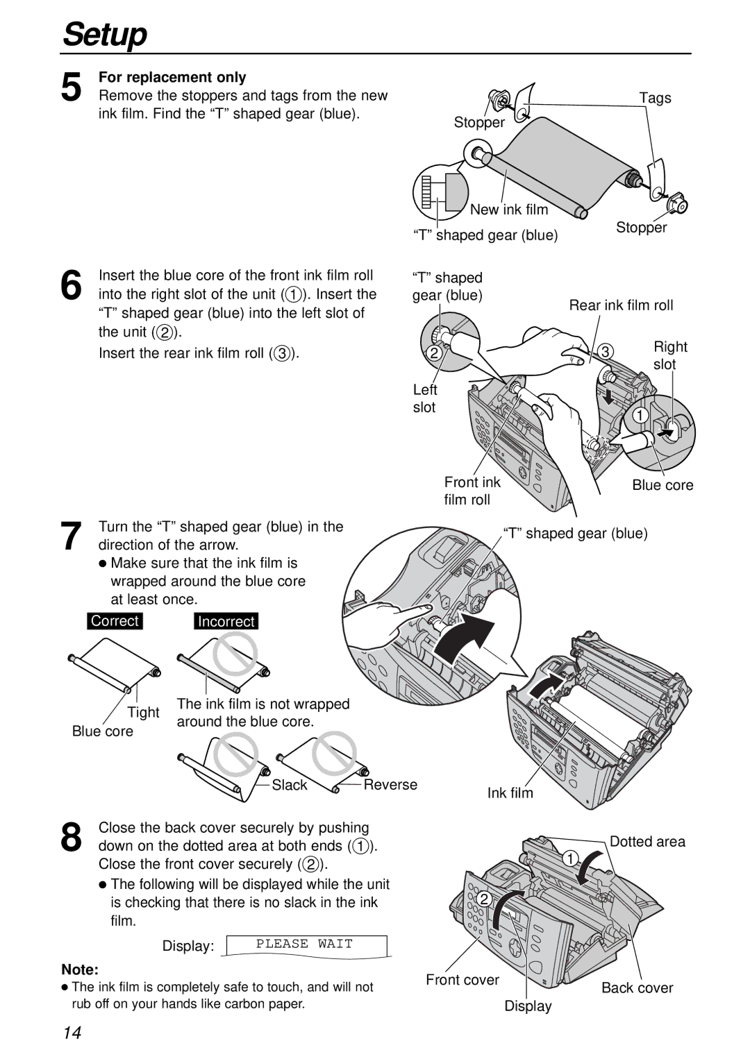 Panasonic KX-FP151AL, KX-FP155AL manual Correct Incorrect, Please Wait 