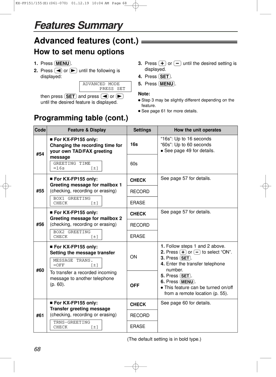 Panasonic KX-FP151E manual Check 