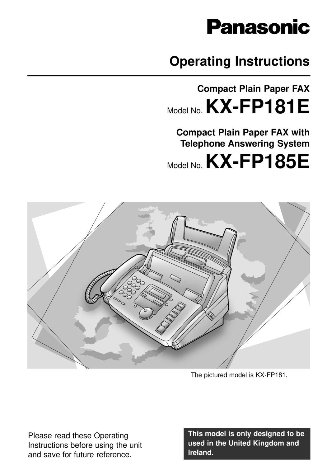 Panasonic KX-FP181E operating instructions Compact Plain Paper FAX, Pictured model is KX-FP181 