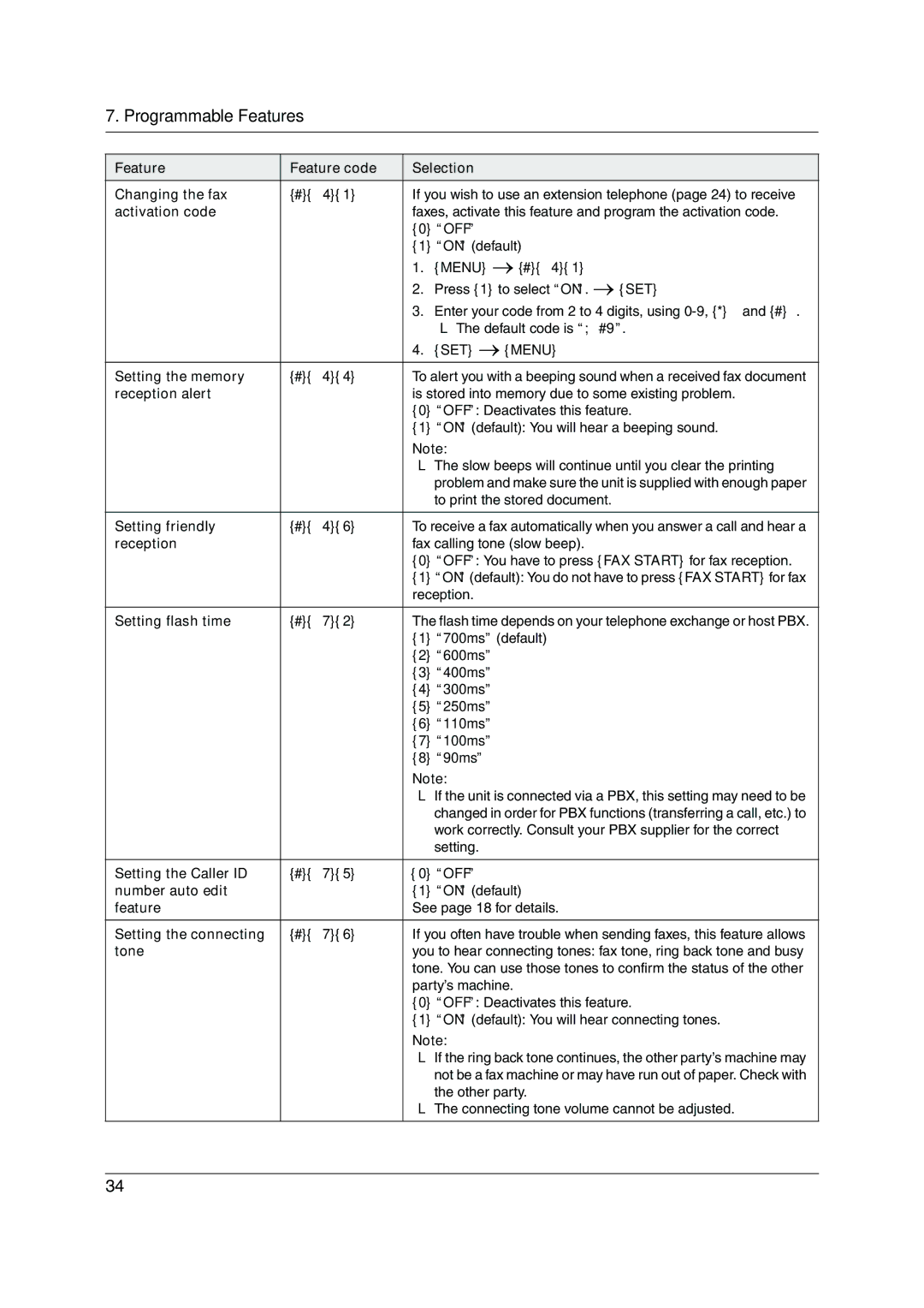 Panasonic KX-FP205 operating instructions To print the stored document, Setting friendly #46, 700ms default, Other party 