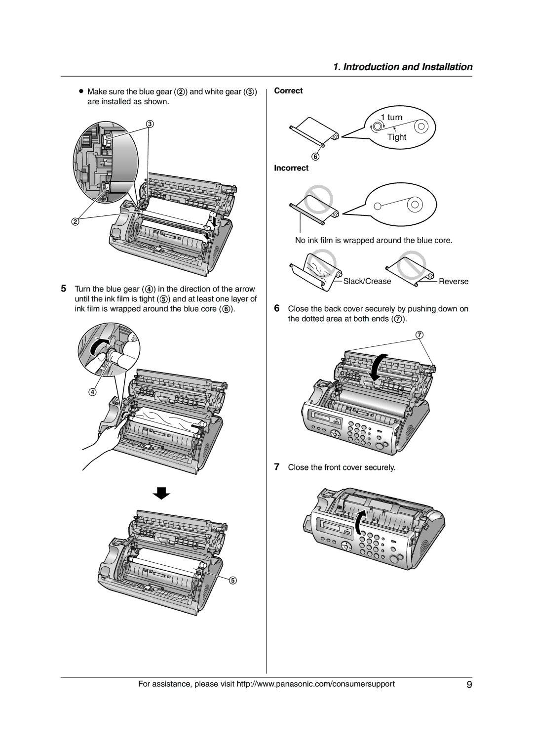 Panasonic KX-FP205 operating instructions Correct, Incorrect 