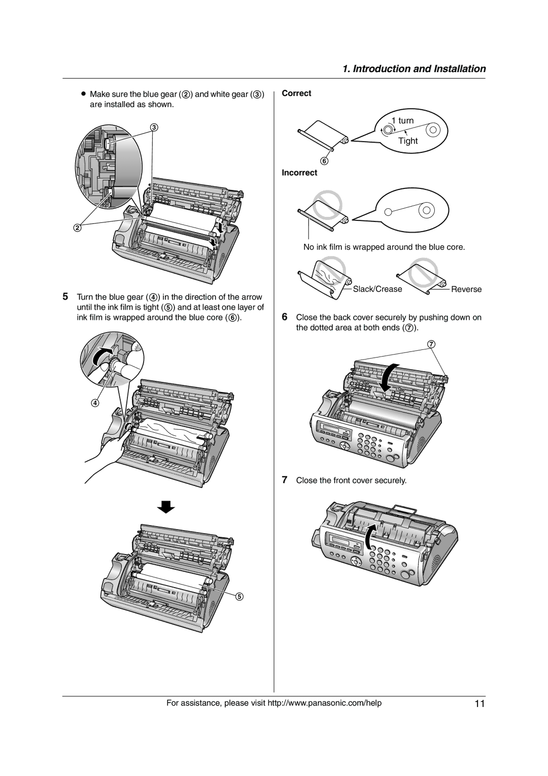 Panasonic KX-FP215 operating instructions Correct, Incorrect 