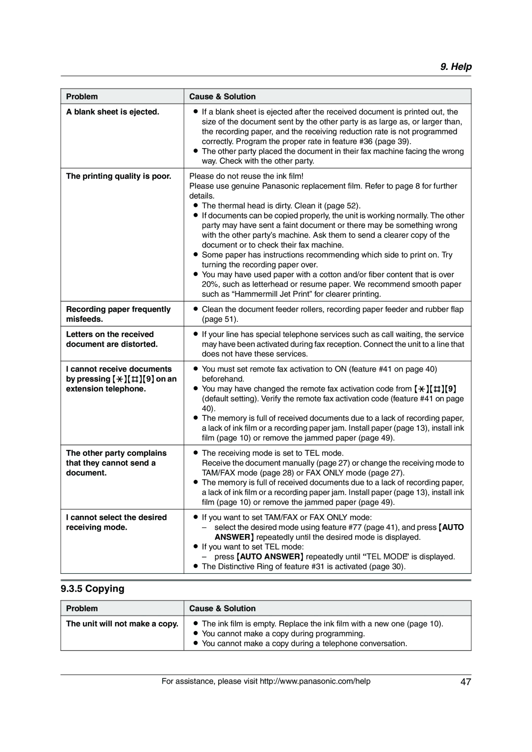 Panasonic KX-FP215 operating instructions Copying 