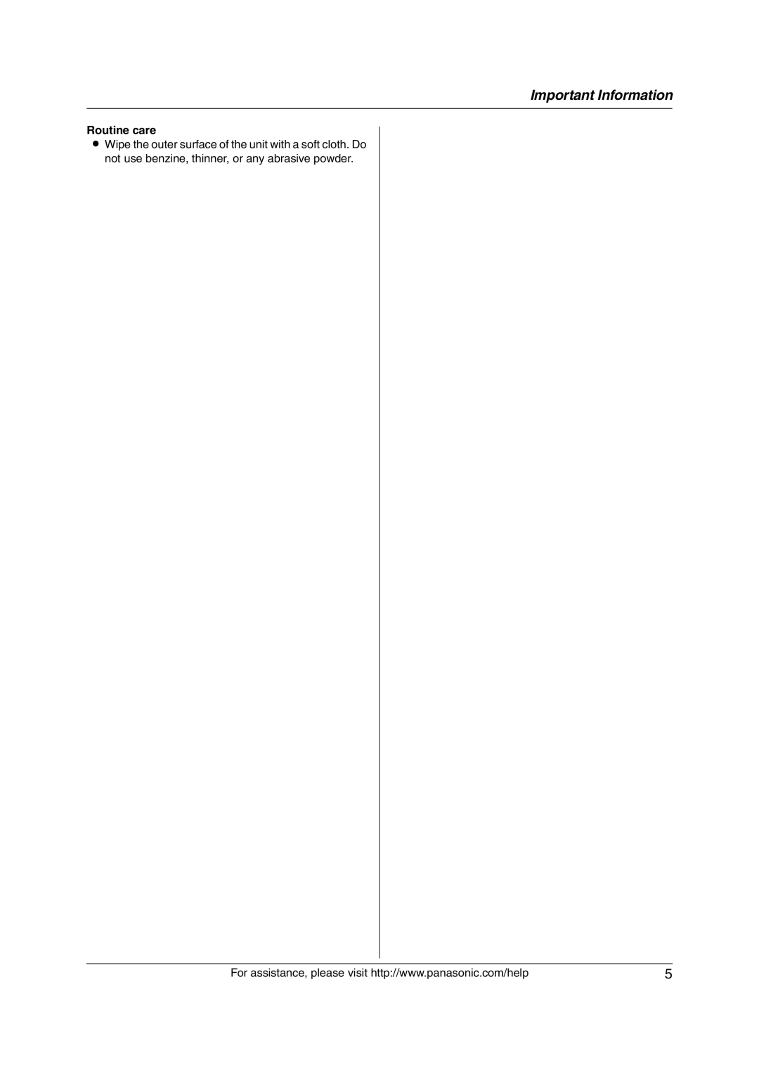 Panasonic KX-FP215 operating instructions Routine care 