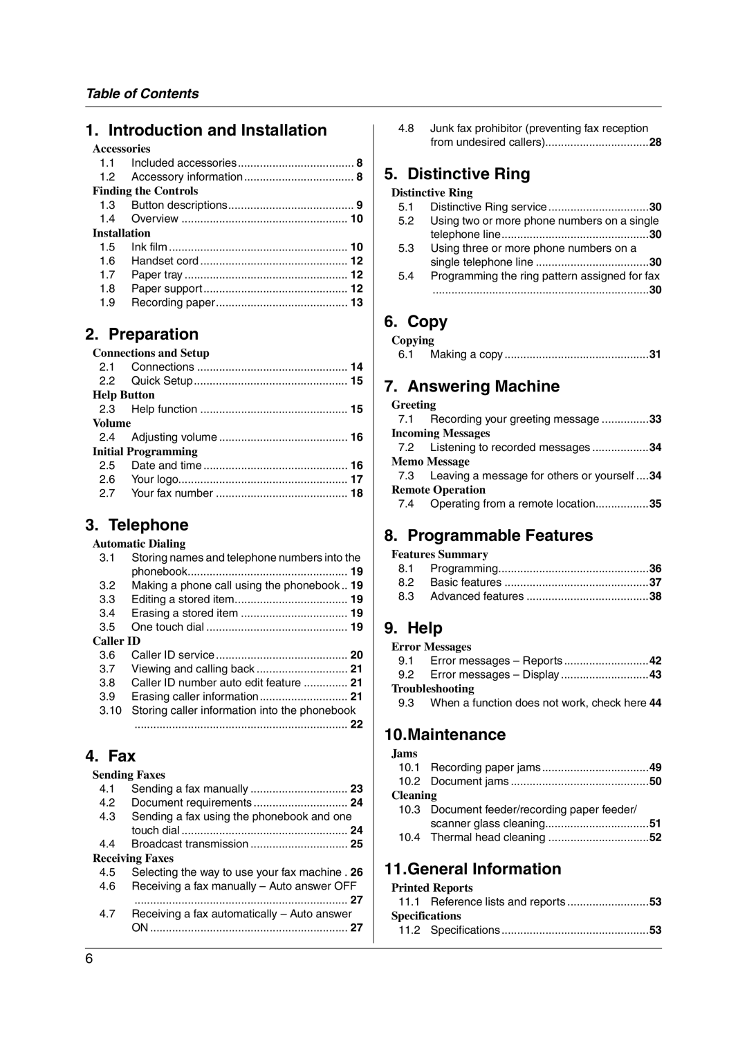 Panasonic KX-FP215 Included accessories Accessory information, Button descriptions Overview, Connections Quick Setup 