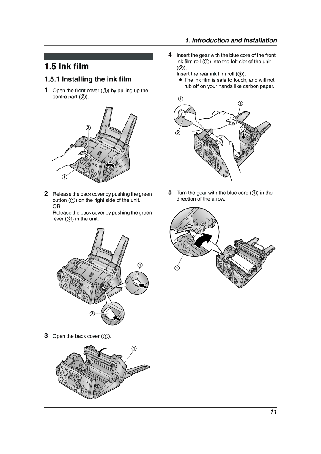 Panasonic KX-FP343AL manual Ink film, Installing the ink film 