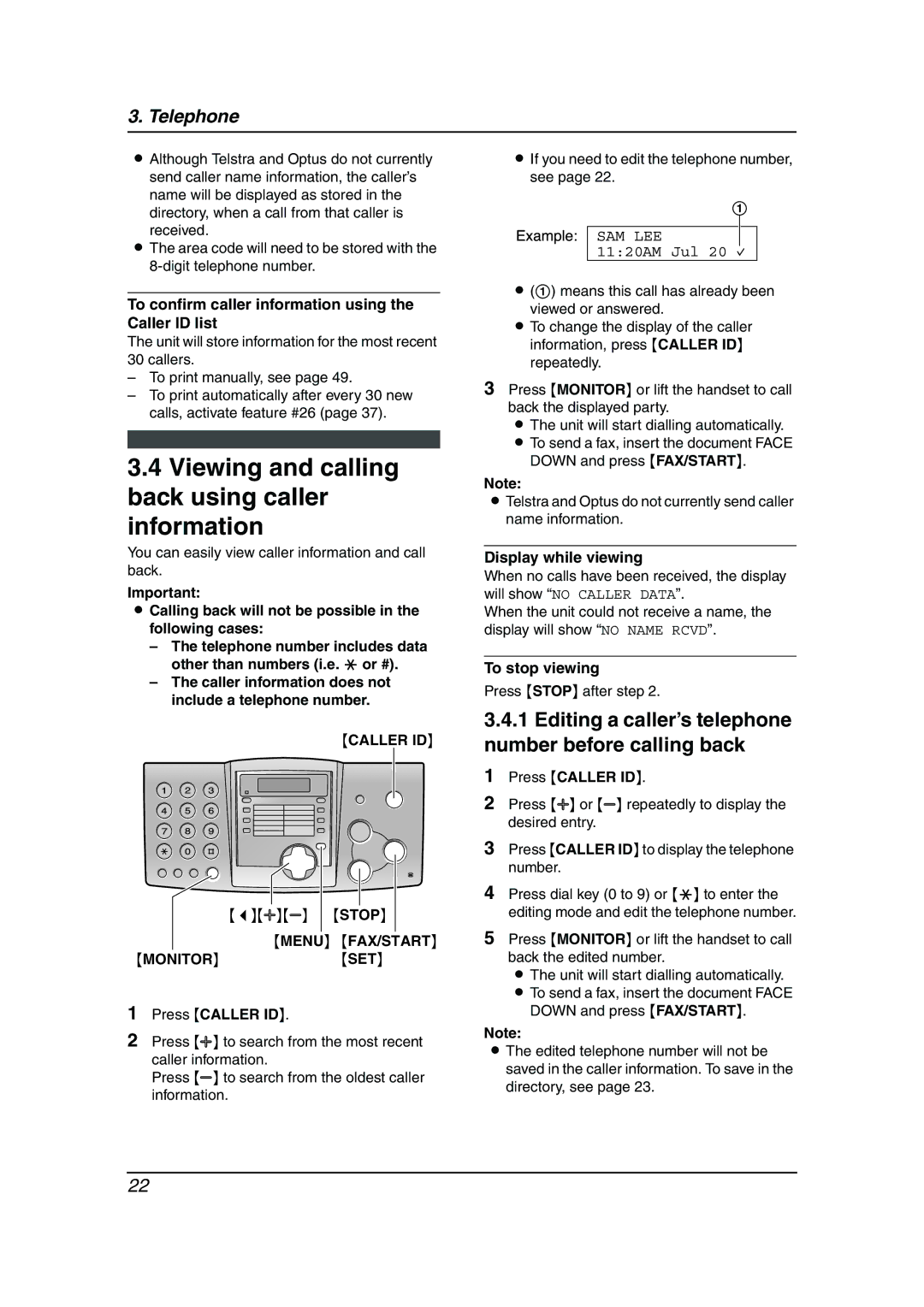 Panasonic KX-FP343AL manual Viewing and calling back using caller information 