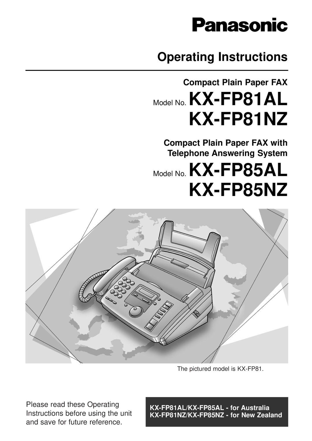 Panasonic KX-FP85AL, KX-FP81AL manual Compact Plain Paper FAX, Pictured model is KX-FP81 