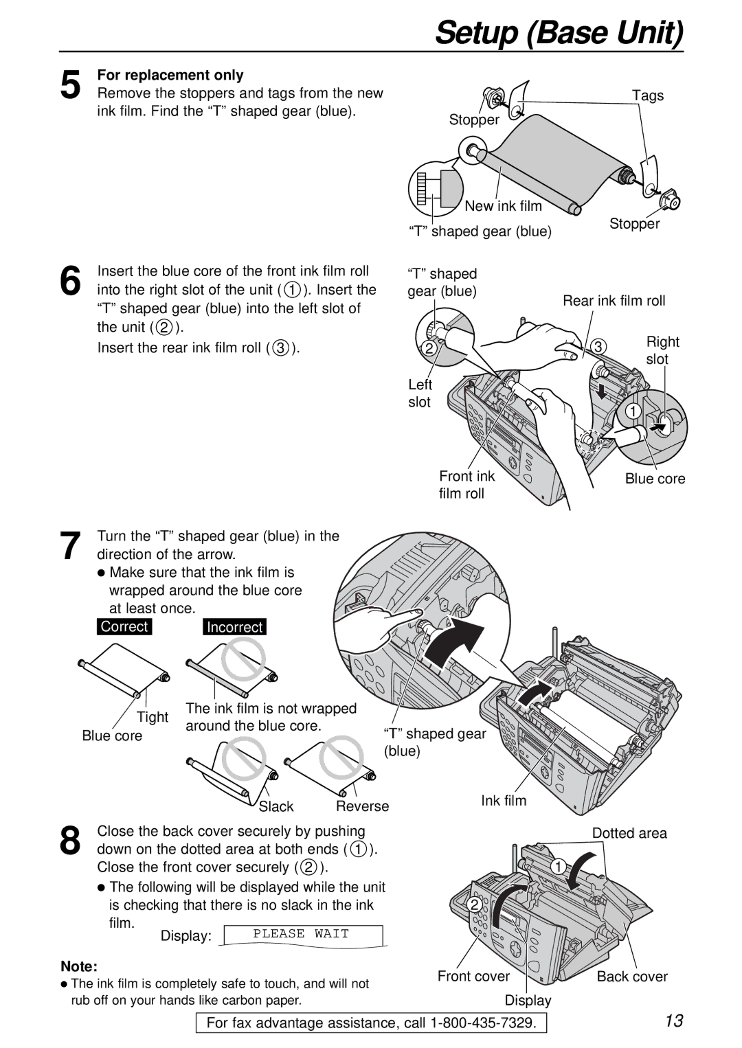 Panasonic KX-FPC161 manual Correct Incorrect 