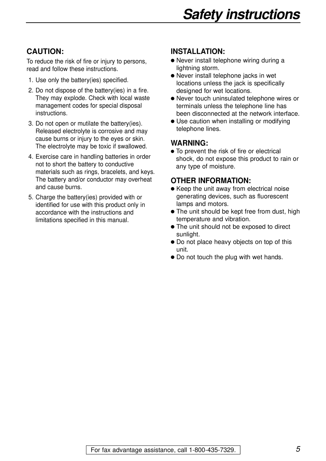 Panasonic KX-FPC161 manual Installation 