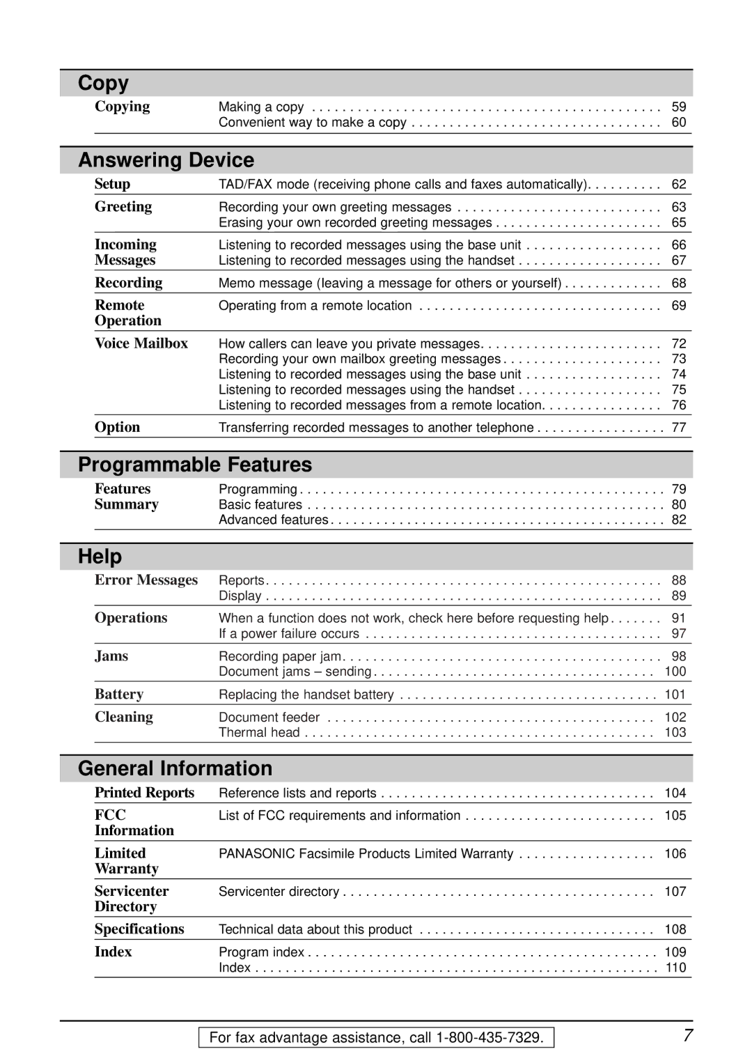 Panasonic KX-FPC166, KX-FPC165 manual Copy 