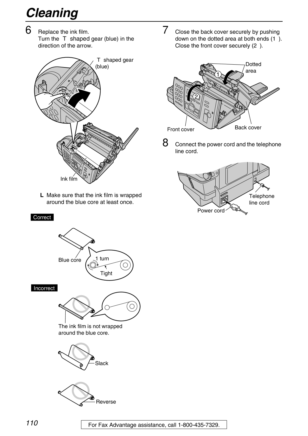 Panasonic KX-FPG371 manual 110 