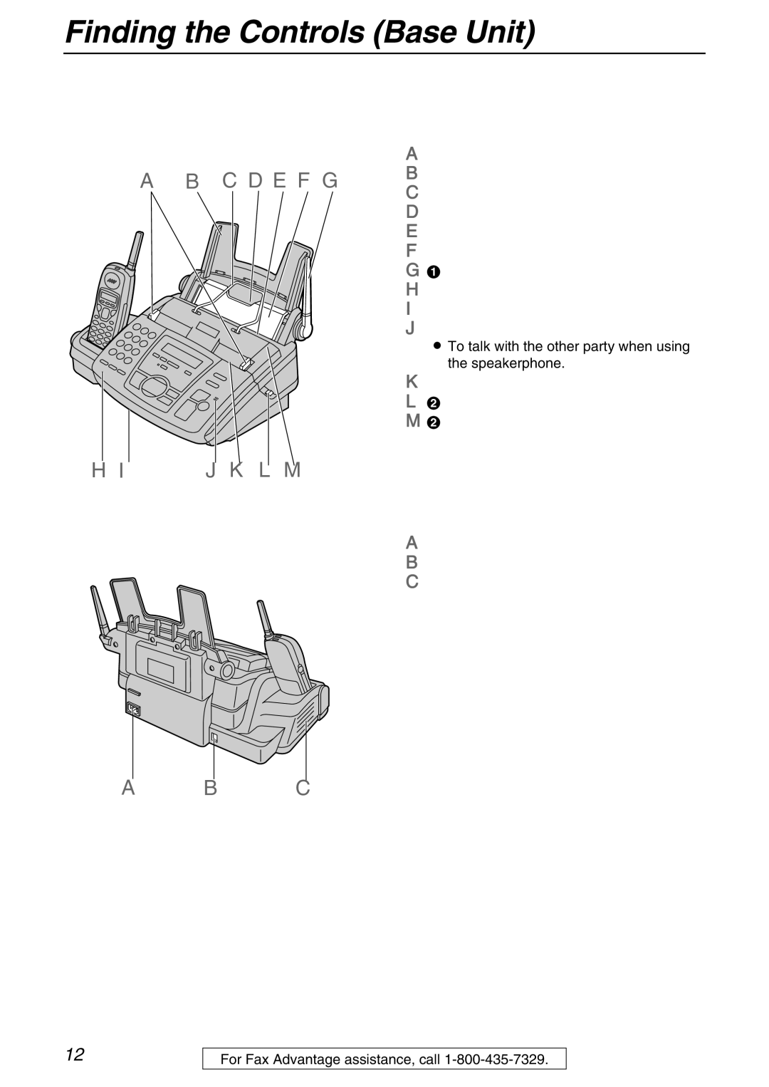 Panasonic KX-FPG371 manual Overview, Front view, Rear view, To talk with the other party when using the speakerphone 