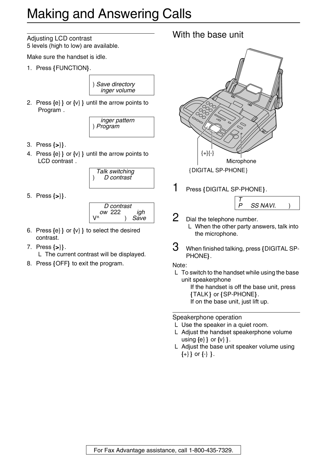 Panasonic KX-FPG371 manual With the base unit 