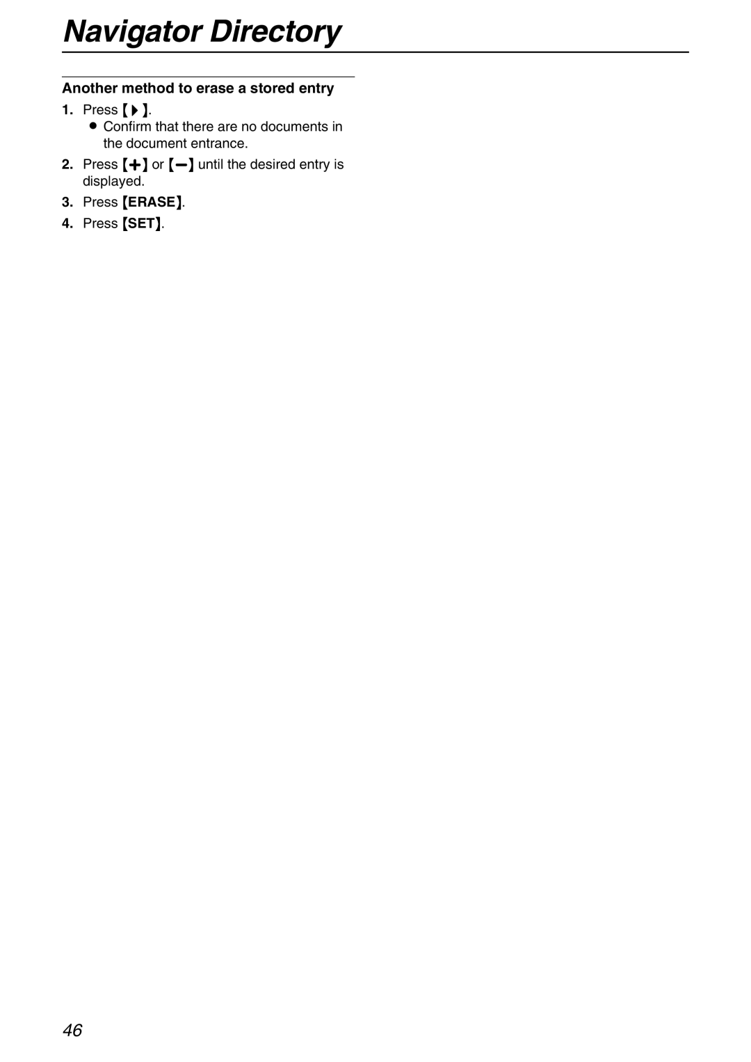 Panasonic KX-FPG371 manual Another method to erase a stored entry 