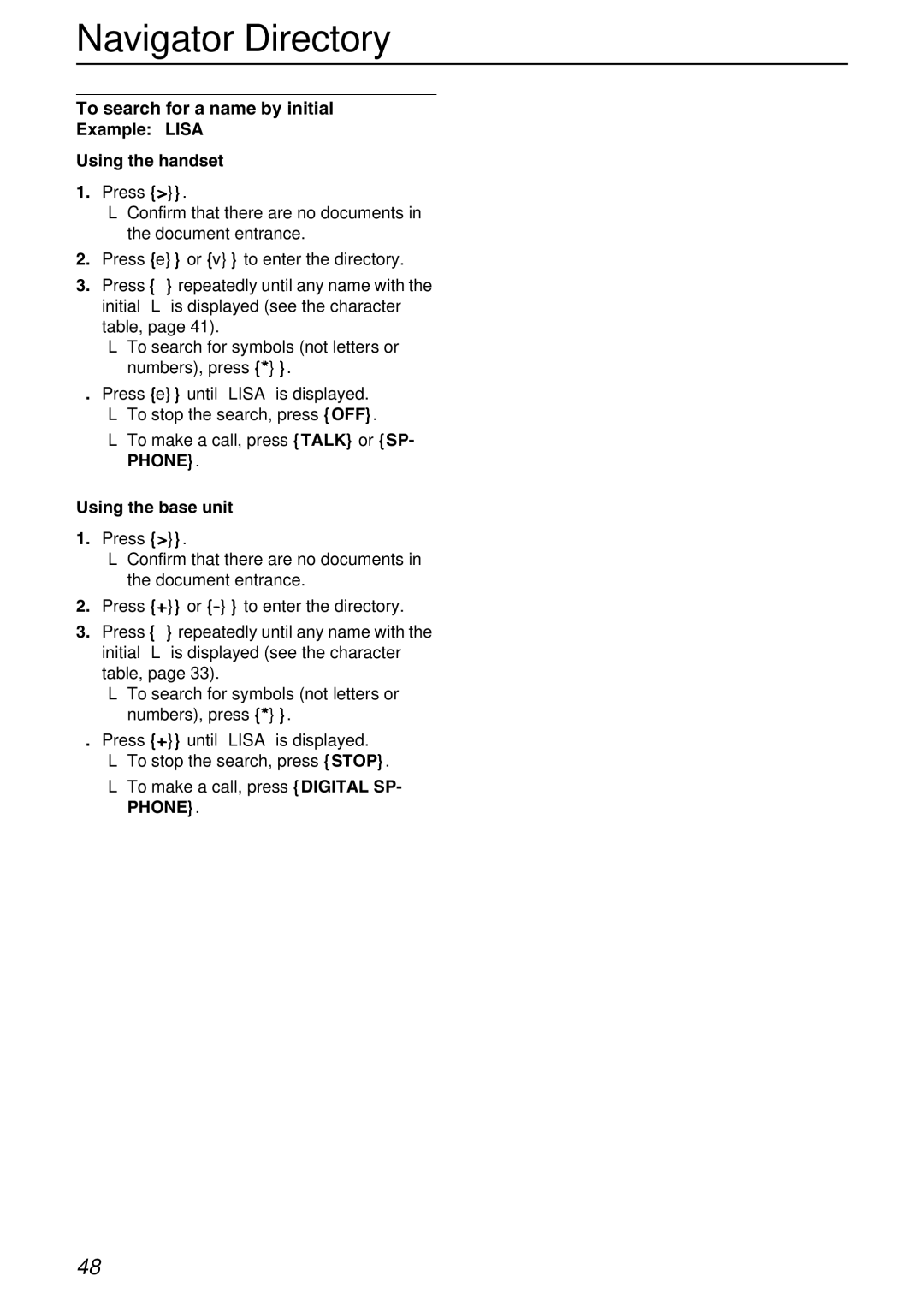 Panasonic KX-FPG371 manual Using the base unit 