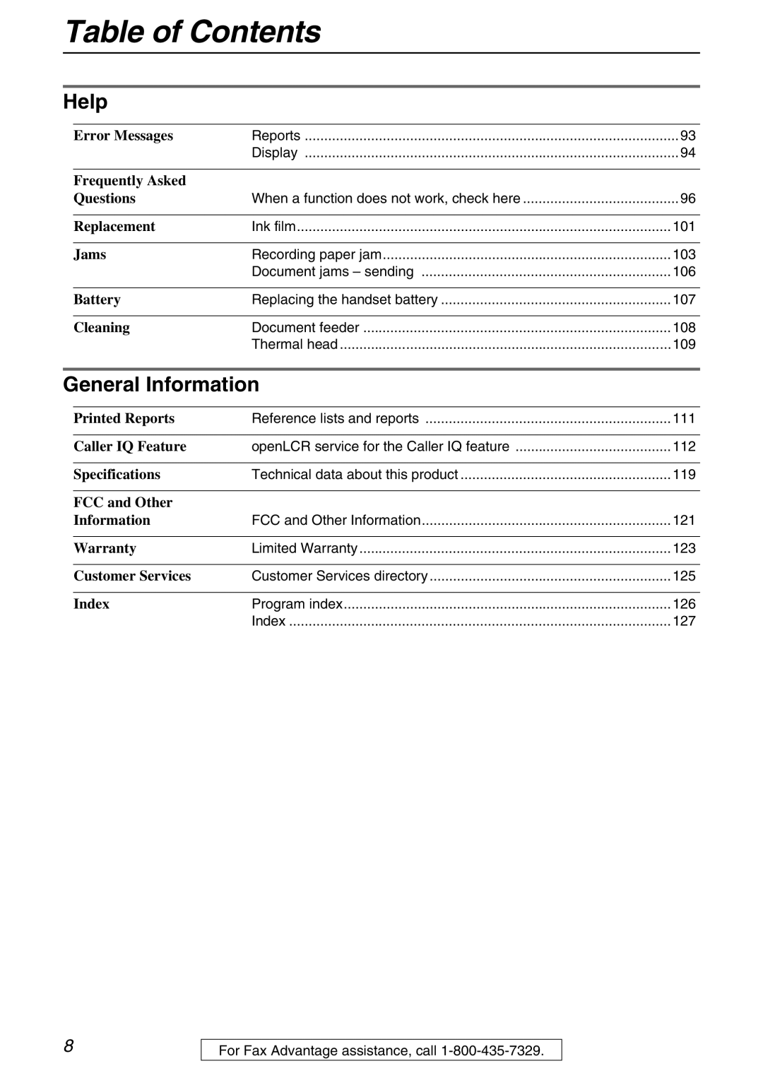 Panasonic KX-FPG371 manual Help, General Information 