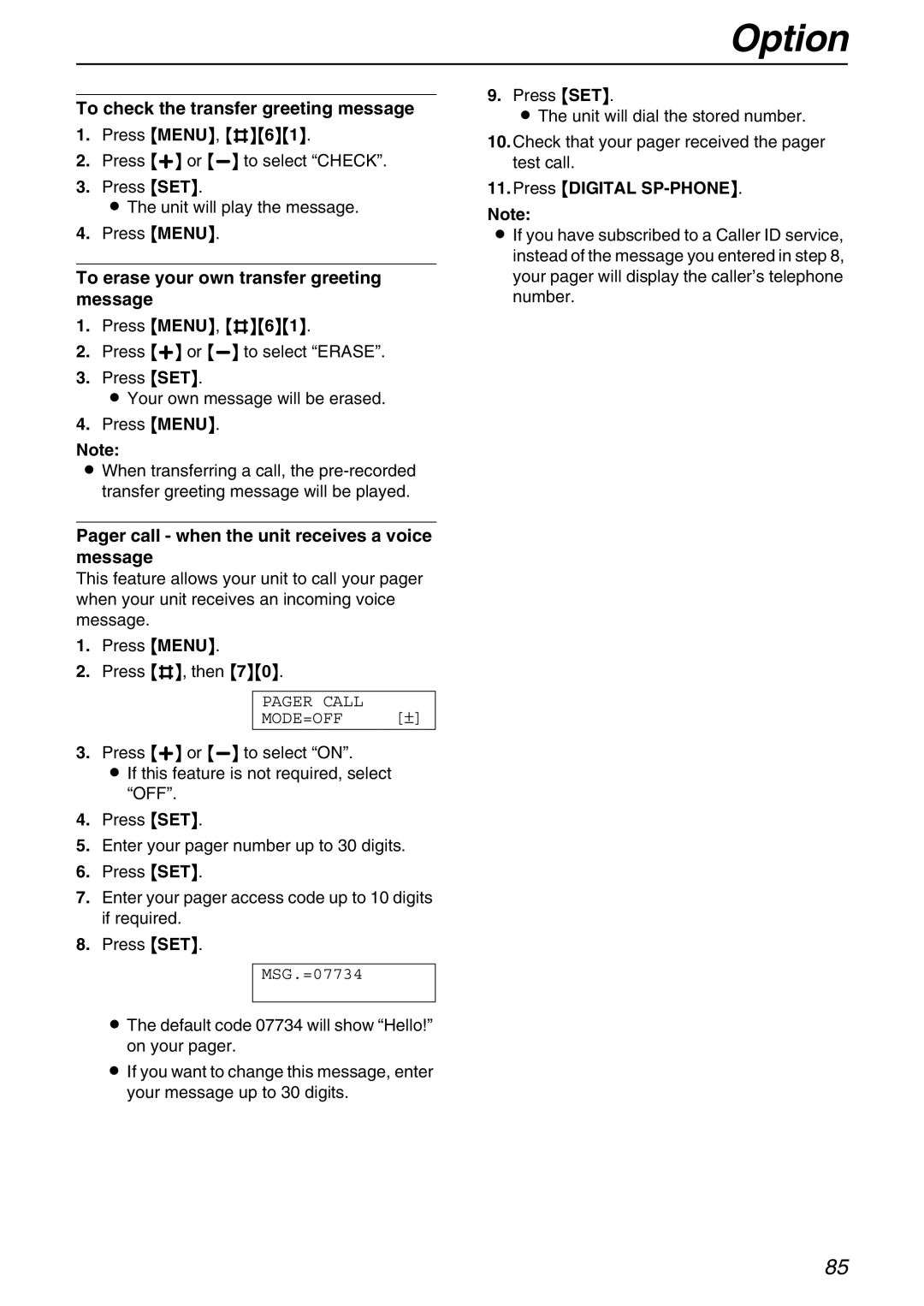 Panasonic KX-FPG371 manual To check the transfer greeting message, To erase your own transfer greeting message 