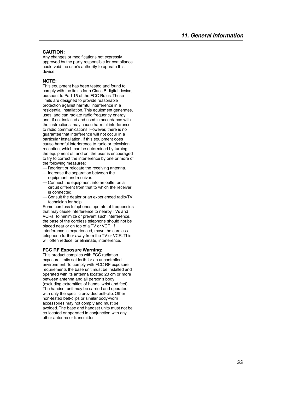 Panasonic KX-FPG378, KX-FPG379 manual FCC RF Exposure Warning 