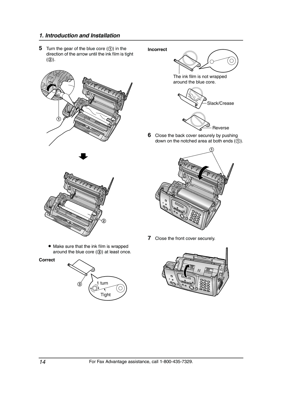 Panasonic KX-FPG379, KX-FPG378 manual Correct, Turn Tight, Incorrect 